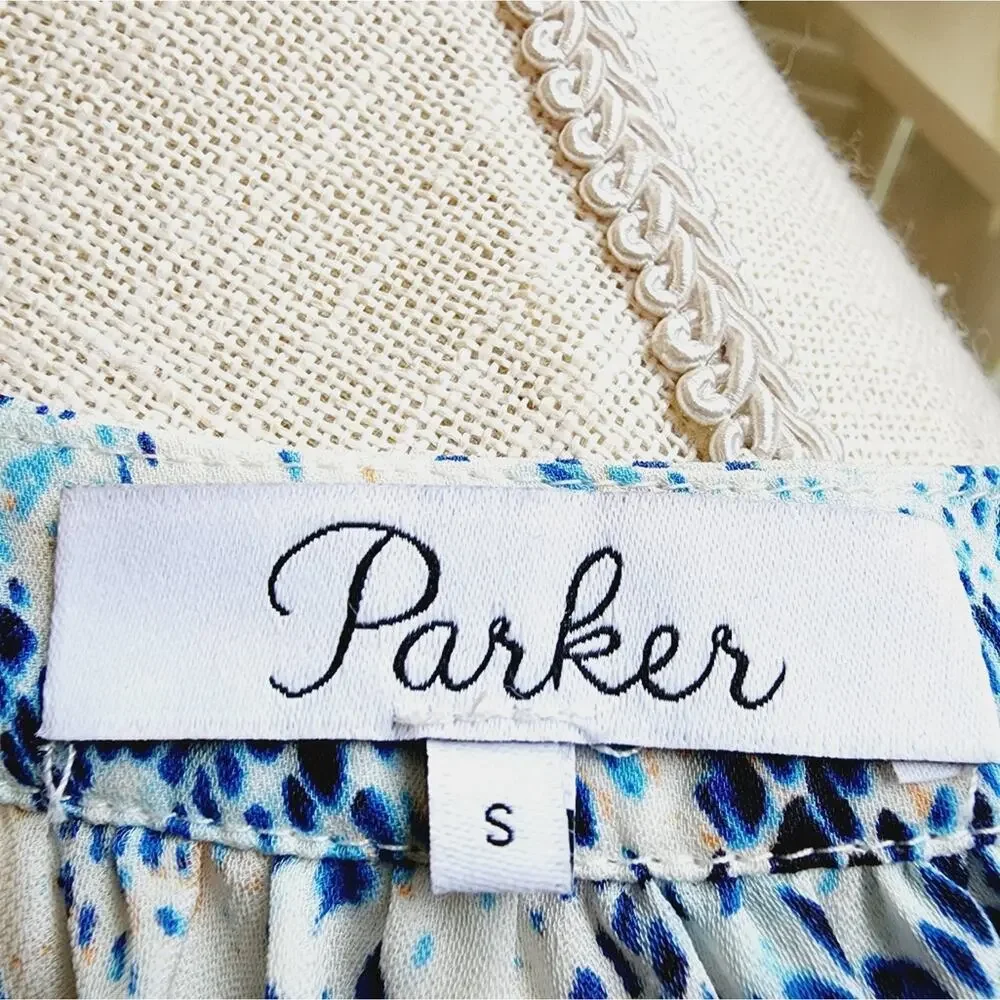 PARKER SILK V NECK BLUE SLEEVELESS SIZE SMALL - Picture 6 of 7
